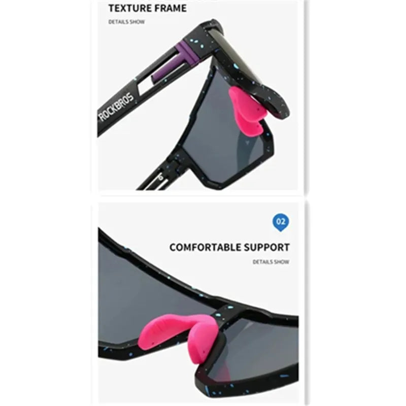 Lunettes de cyclisme surdimensionnées coupe-vent colorées — sport extérieur, homme