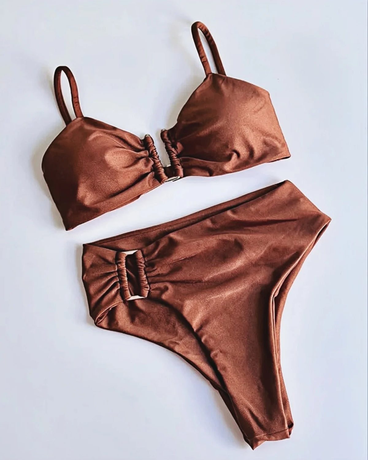 Bikini bandeau push-up pour femme 2026, maillot de bain sexy, ensemble bikini brésilien, string, maillot de bain uni, tenue de plage