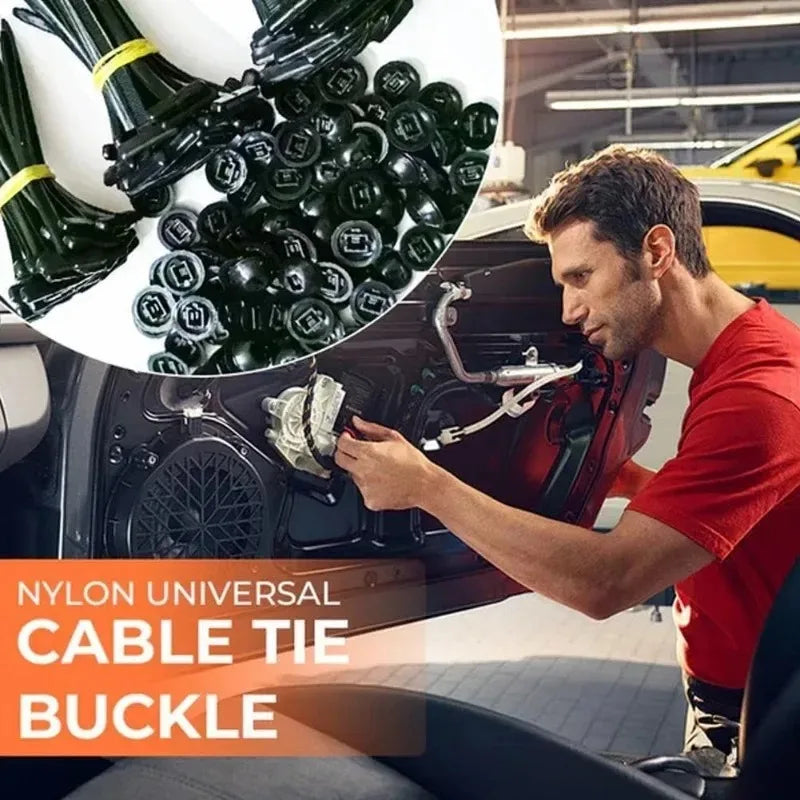 Universal Nylon Cable Tie Mount, Self-Fixing Screw, Replacement Clip for Car Fender, Engine Splash Guard, Secure Wire Management
