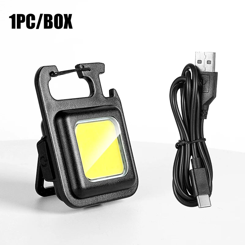 MINI lampe de poche porte-clés COB Super lumineuse, lampe de chargement, lumières de Camping avec aimant, 3 Modes d'éclairage pour le Camping et la maison