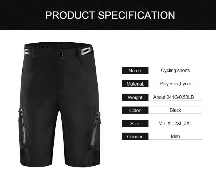 Shorts motocross course moto — VTT, descente, vélo, été, pantalons courts