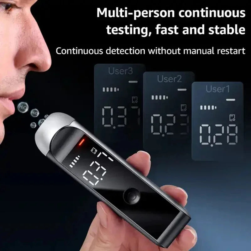 Alcoholímetro profesional Lenovo de alta precisión, pantalla digital portátil, seguridad del conductor de vehículos de motor, respuesta rápida en tiempo real