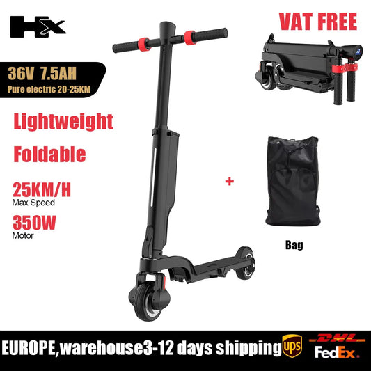 HX X6 Adult Electric Scooter 350W 7.5AH 36V 25 KM/H Foldable Electric Kick E-Scooter 5.5 Inch Wheel EScooter for Kids Adults