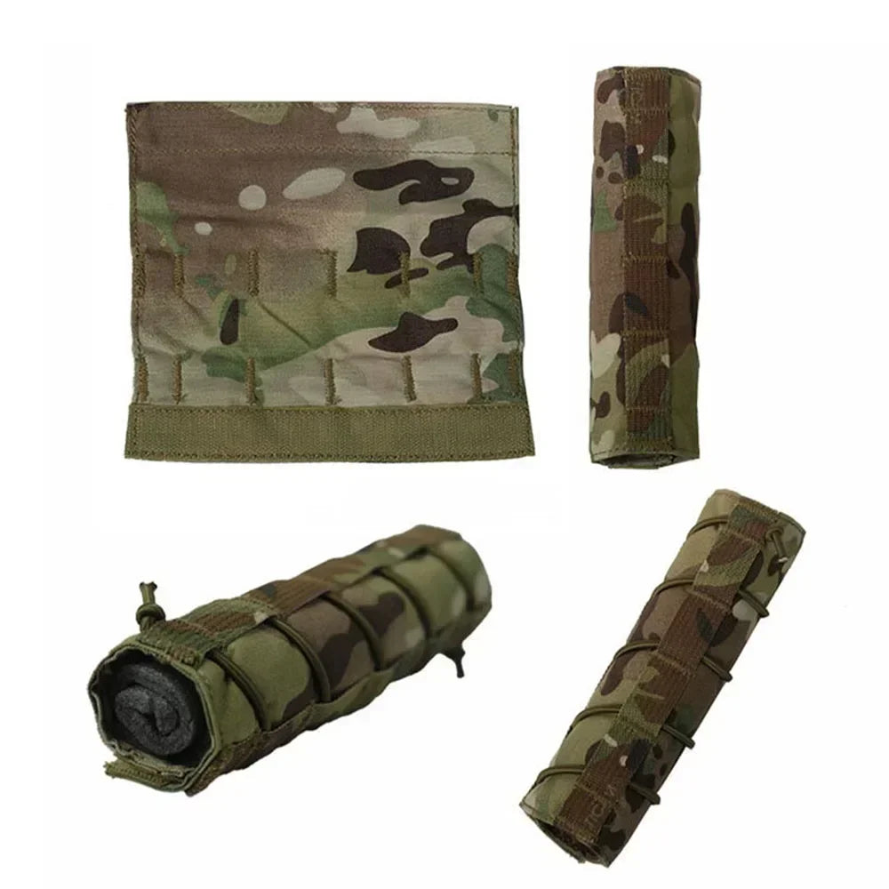 Couverture de suppresseur de Sniper, protection de Camouflage tactique, tir en plein air, étui en tissu de chasse militaire, équipement de terrain CS en direct