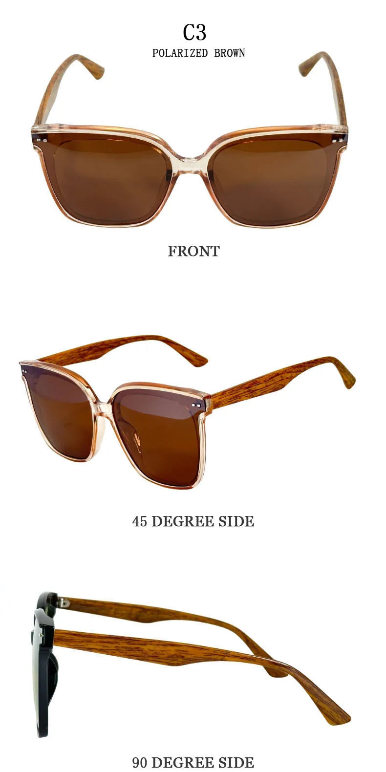 Lunettes de soleil polarisées œil de chat pour femmes — rétro, surdimensionné, carré, mode