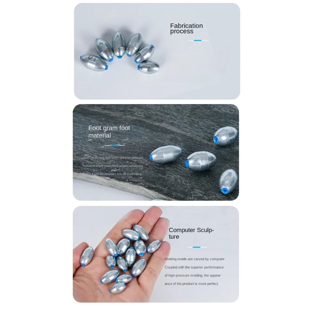Plombs de Pêche Leurre Creux en Acier — Lot de 20, 3g à 10g