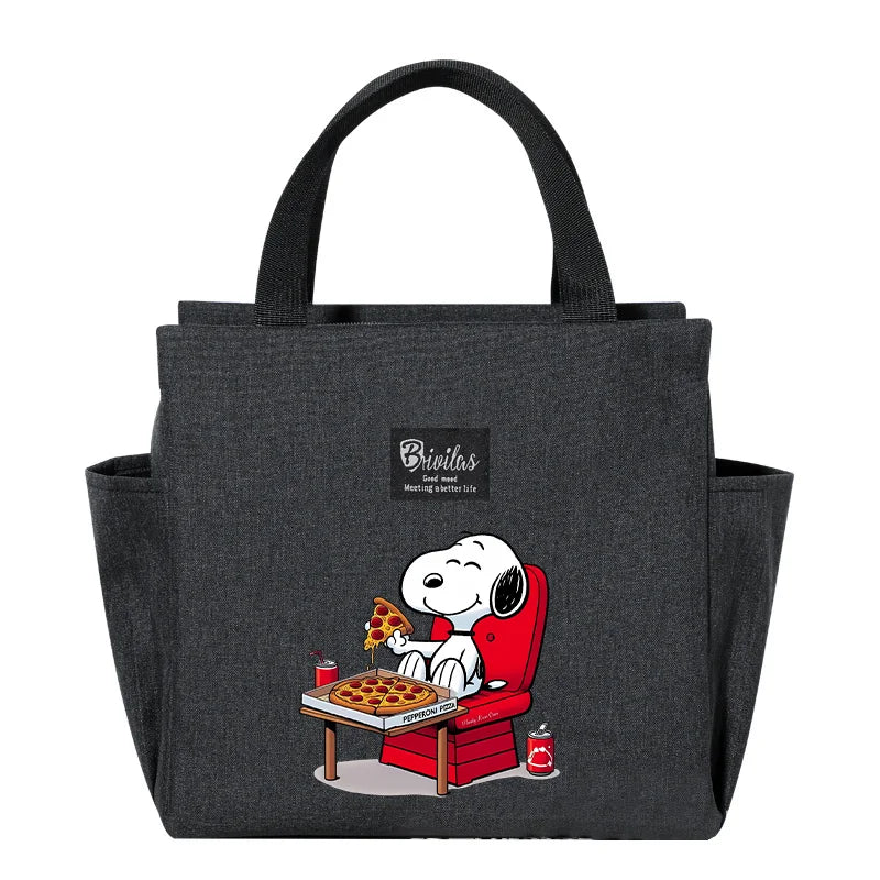 Bolsa isotérmica portátil para el almuerzo y bebidas de Snoopy, bolsa isotérmica para alimentos, caja térmica, bolsa de picnic, bolsas de transporte, bonito regalo para niños