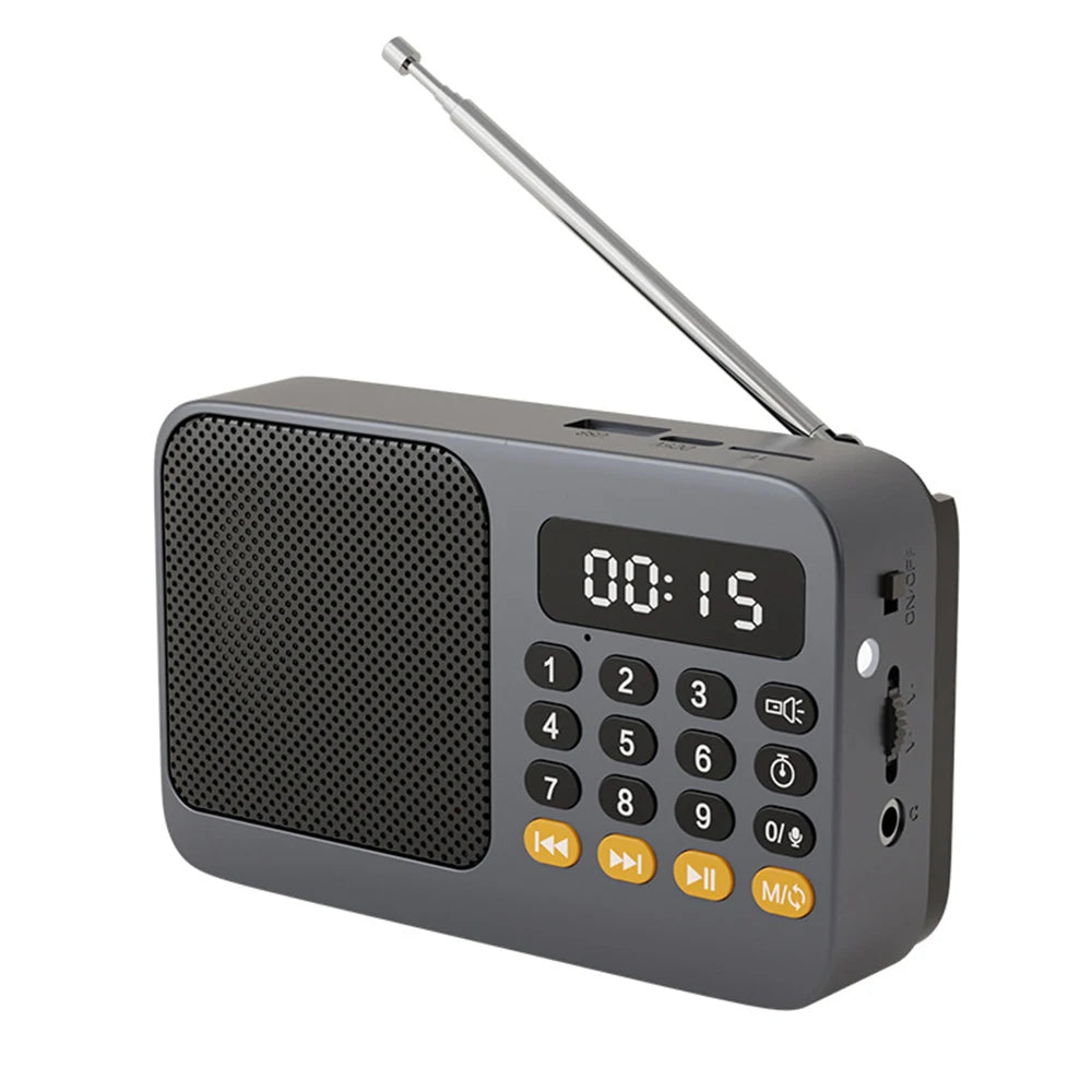 Radio FM portátil Bluetooth 5.0, pequeña caja de sonido recargable de emergencia, Mini altavoz Vintage, reproductor de MP3, compatible con tarjeta TF, unidad USB