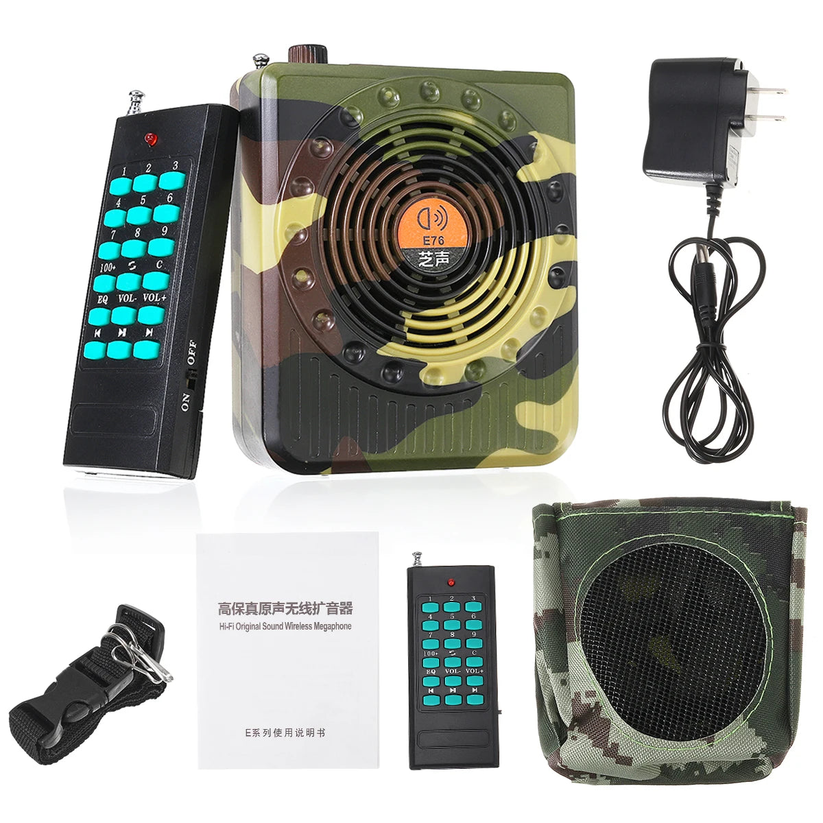 Amplificateur de télécommande professionnel de haute qualité, petit amplificateur de son, appel d'appât, haut-parleur, outil de chasse, amplificateur de son, prise ue