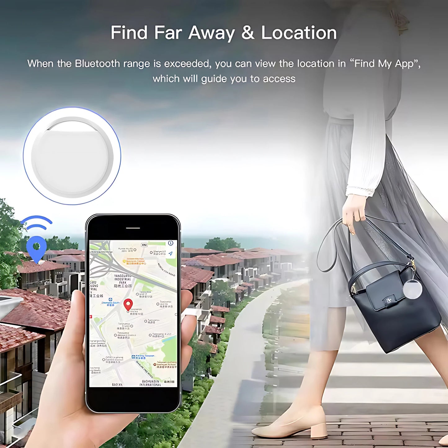 Mini Bluetooth Smart GPS Tracker, works with Find My App iTag, Anti-loss Reminder Device, MFI Rated Locator, Car Key, Kids Pet Finder