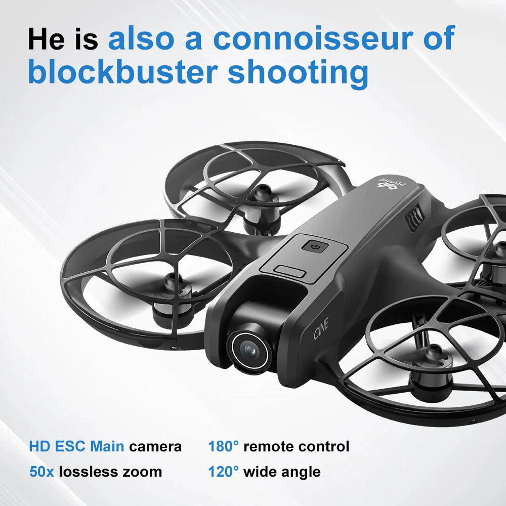 Mini dron profesional Lenovo V666 4K con doble cámara 8K, evitación inteligente de obstáculos, cuadricóptero sin escobillas, juguete RC para niños