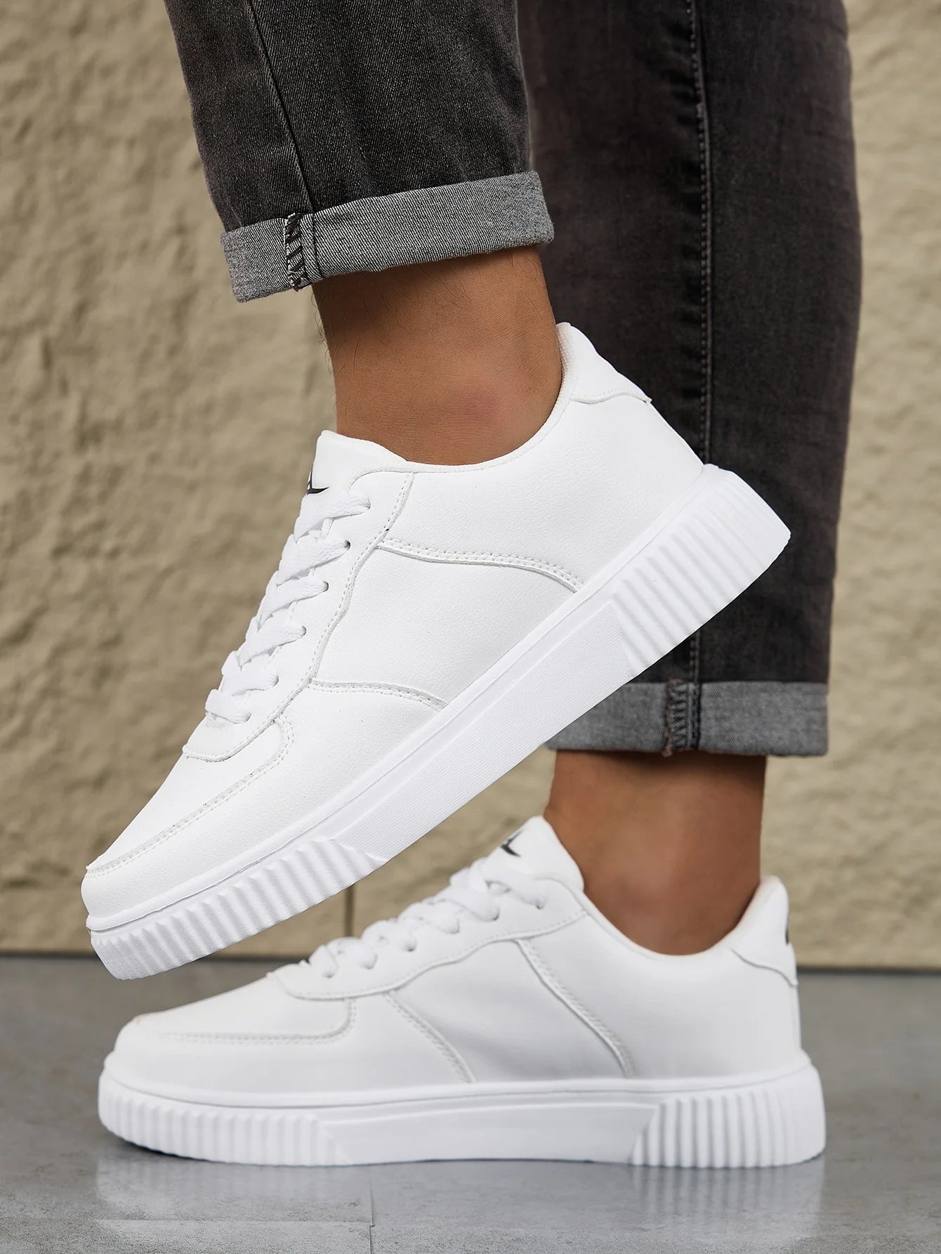 Baskets en Cuir Blanc Homme — Mode Respirant & Confort Quotidien