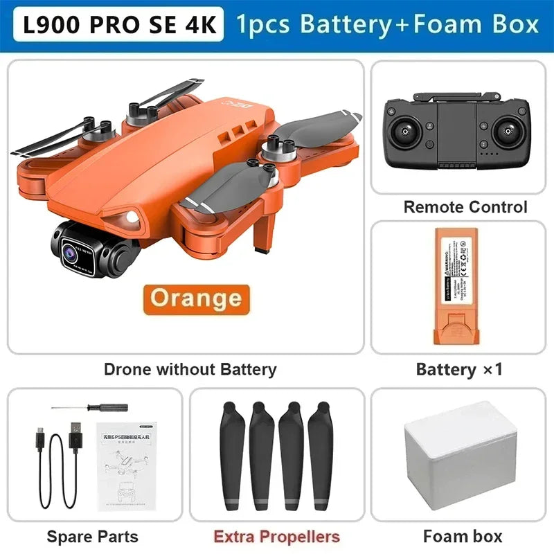 Drone GPS L900 Pro SE MAX 4K, doble cámara HD profesional 5G WIFI 360° Motor sin escobillas para evitar obstáculos Rc FPV Quadcopter Dron