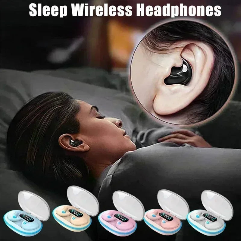 X55 Wireless Sleep Earbuds Mini Headphones for Work TWS Bluetooth Stereo Earphone Hidden Headsets with HD Call Waterproof Mic
