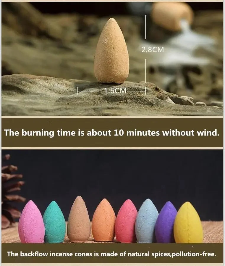 Mixed natural incense Rose jasmine lavender Osmanthus Sakura backflow cone smoke tower backflow incense incense ball