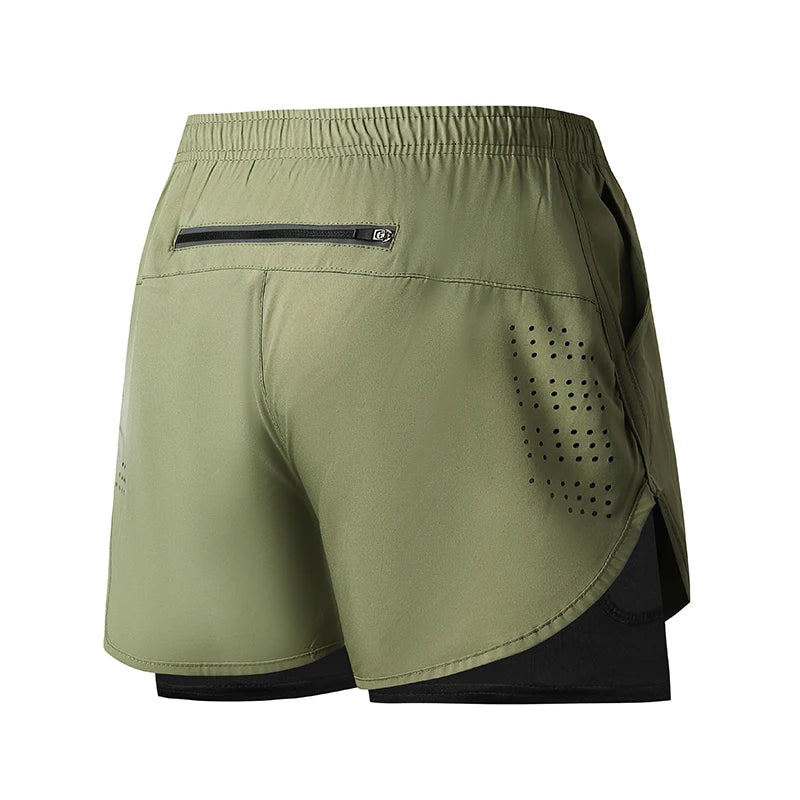 Short de course pour hommes, séchage rapide, Fitness, noir, Double couche, nouveau Sport, entraînement, musculation, pantalon court