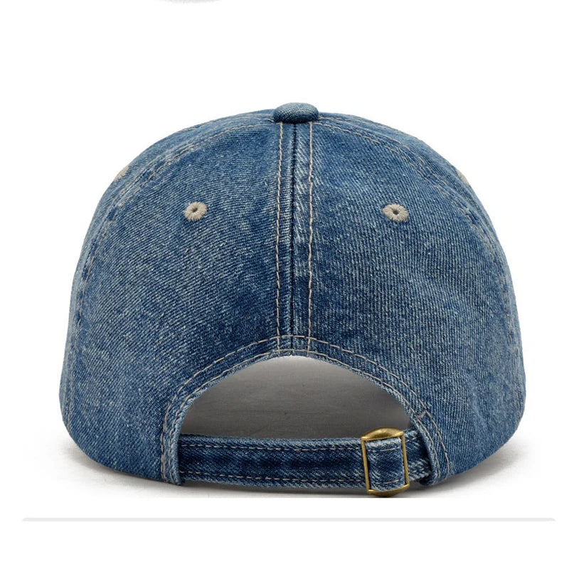 Casquette de baseball en denim pour hommes et femmes — lettres brodées, sport été, hip hop, unisexe, 2024