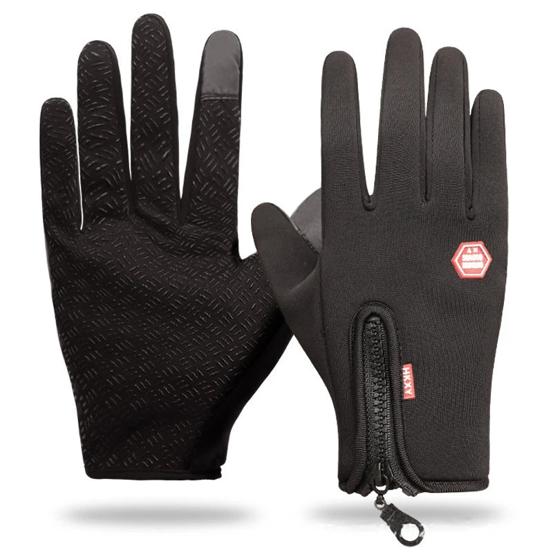 Gants de Sport chauds pour hommes et femmes, cyclisme d'hiver, écran tactile, pêche en plein air, anti-éclaboussures, ski, Snowboard, antidérapants, fermeture éclair