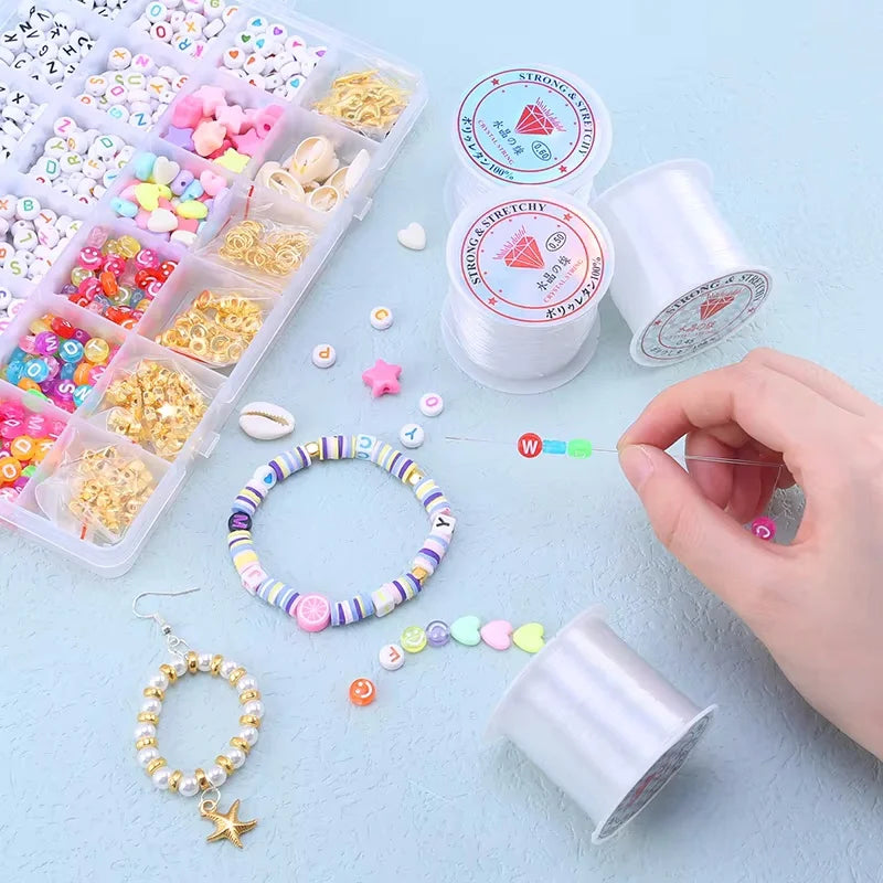 100M plastique cristal bricolage perles ligne de pêche pas de cordon élastique corde pour la fabrication de bijoux fournitures fil Jeweleri chaîne fil