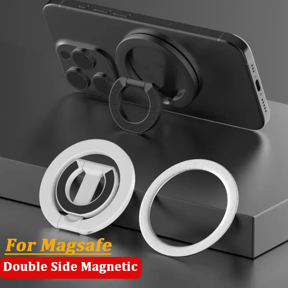 Soporte de anillo de teléfono magnético de doble cara MagSafe Soporte de teléfonos móviles plegable portátil Accesorios de teléfono Soporte de agarre