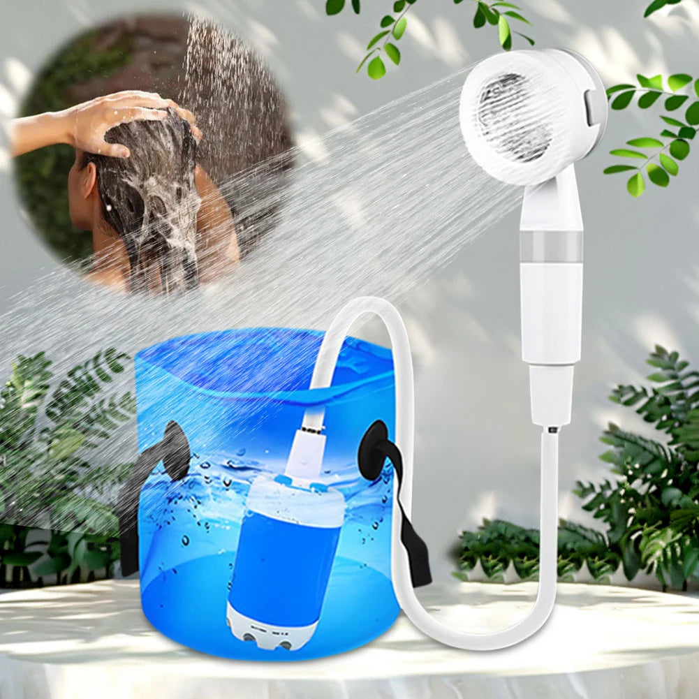 Pompe de douche de Camping Portable avec affichage numérique, 4000mAh, pompe de douche électrique Rechargeable améliorée, dortoir de plage de Camping