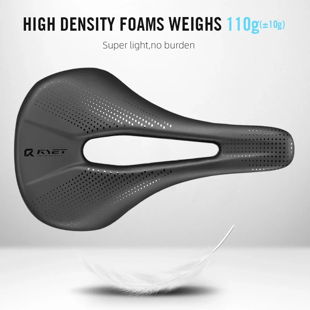 Selle vélo carbone 3D imprimée 140mm — rail rond, super légère, route, VTT, course