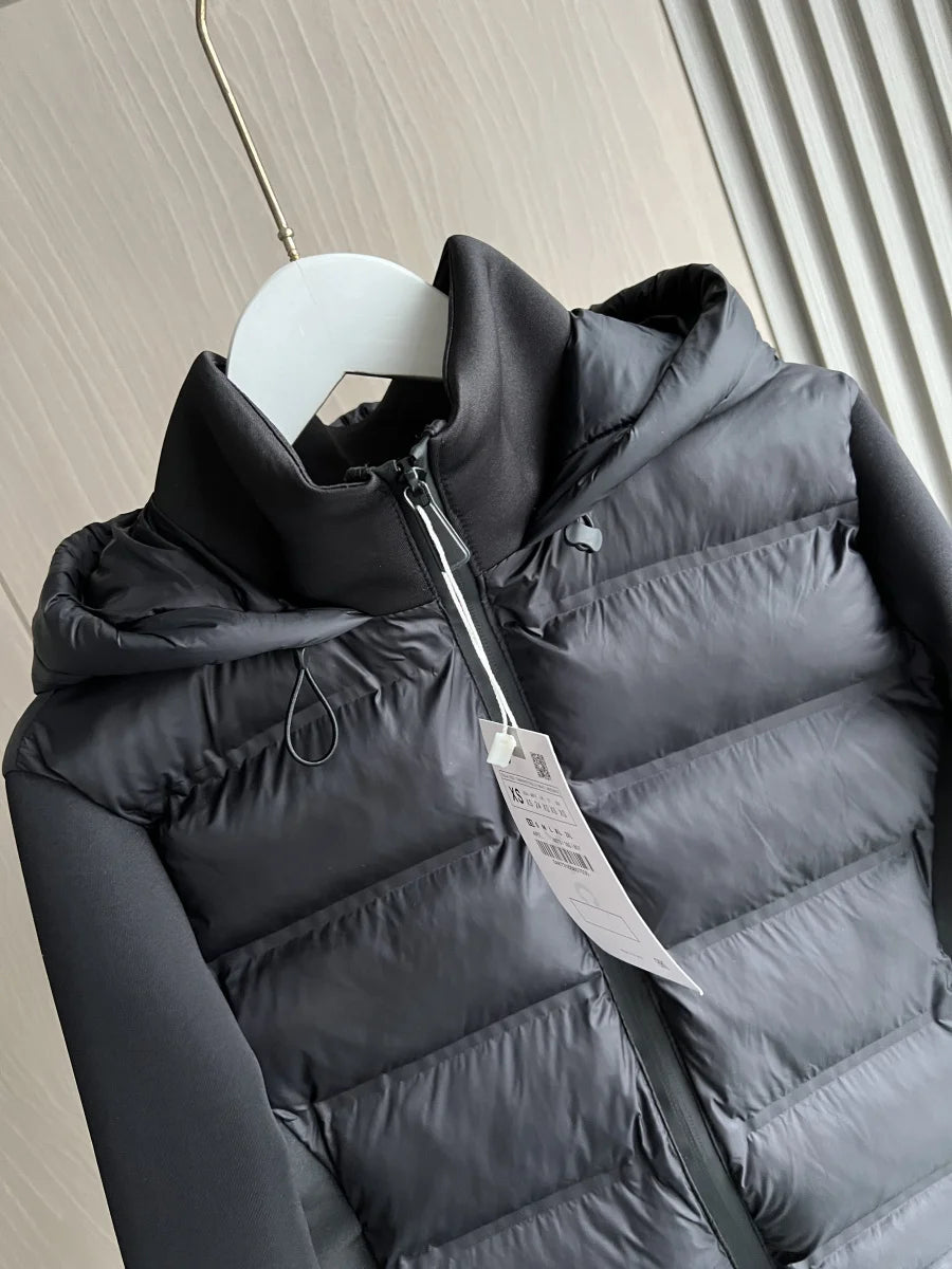 2025 Winter New Women's Lightweight Warm Down Jacket with Long Sleeves and Hooded Sports Coat with Zipper 4391742