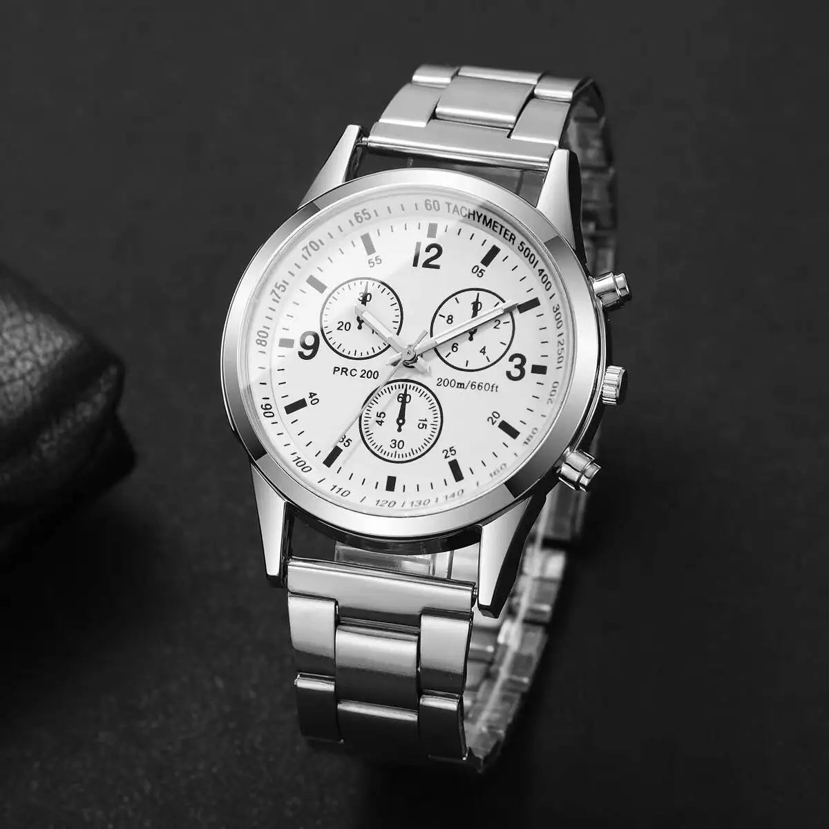 Men's Quartz Business Watch, Stainless Steel Strap