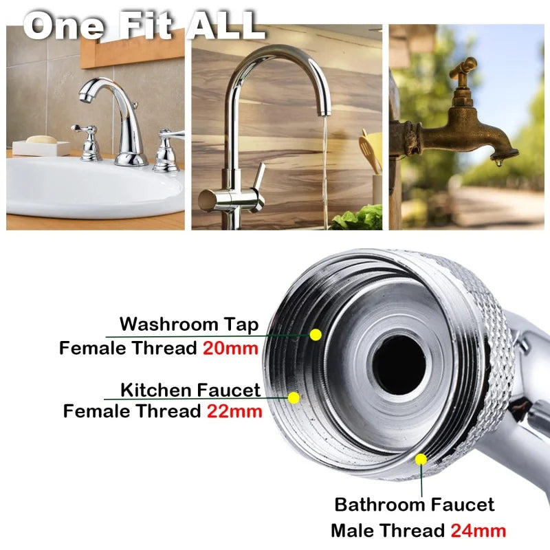 1080° Stainless Steel Robotic Arm Extension Faucet Aerator Swivel Water Tap Nozzle, 2 Modes, Faucet Extender, Kitchen Mixer, Aerator