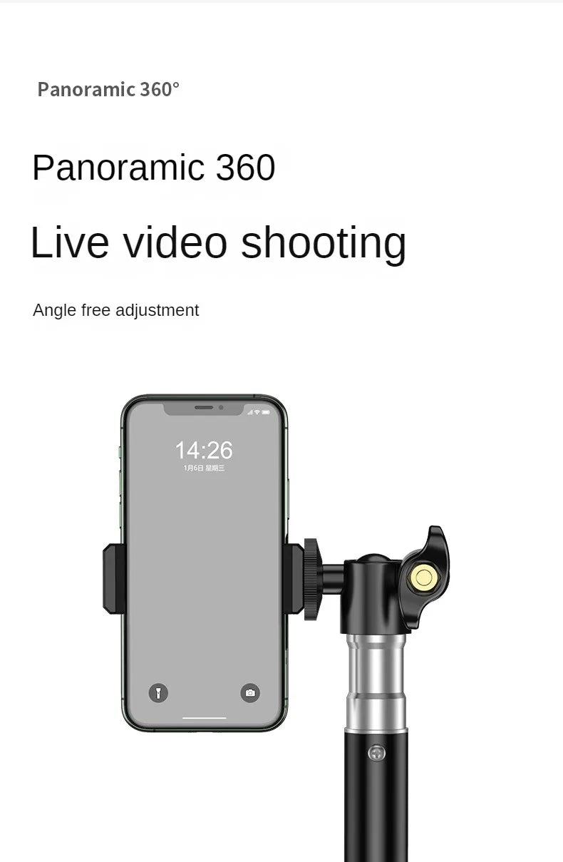 Trépied de diffusion en direct de 160cm, Type d'atterrissage, ancre de caméra, cadre lumineux pour Selfie, thermomètre en métal, support pour téléphone