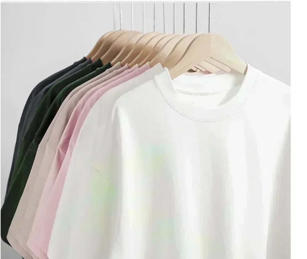 Camiseta estampada para hombre, camiseta informal de algodón de manga corta y cuello redondo para mujer, comodidad para las vacaciones