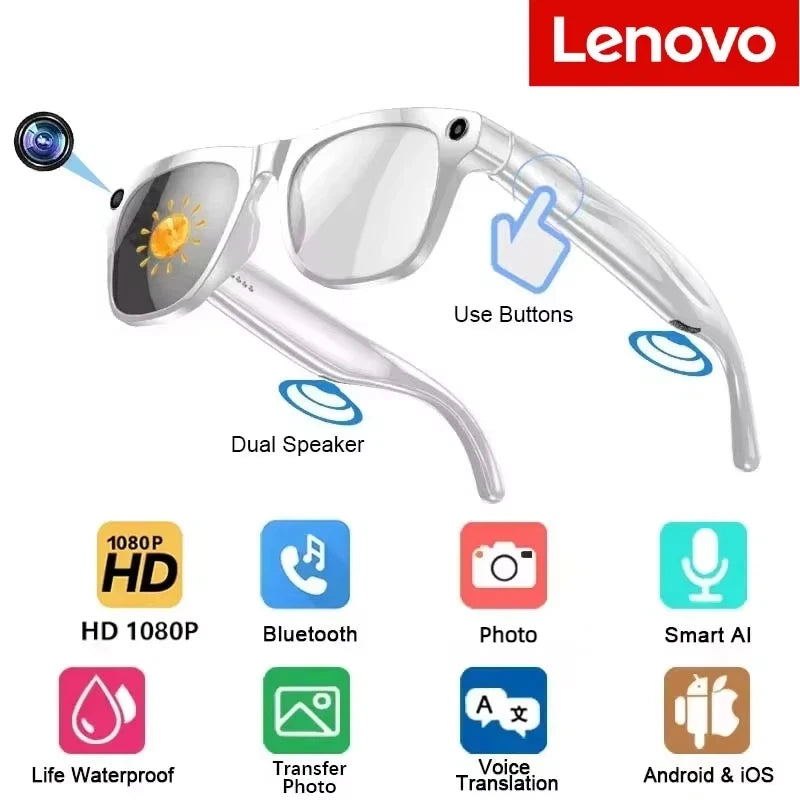 Lunettes intelligentes AI — Bluetooth tactile, caméra, appel, musique, sport
