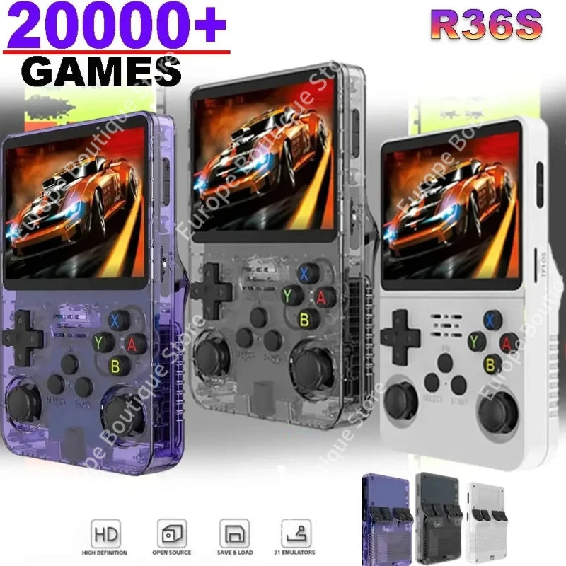 Console de jeu rétro portable 3,5" IPS — 64/128 Go, 20000+ jeux, émulateurs rétro, vente en gros
