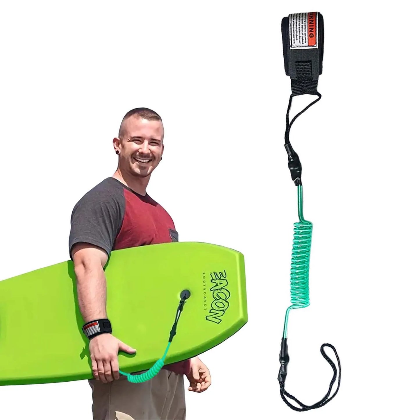 1 pieza nueva y caliente, correa de surf de seguridad con cordón para la mano y correa de tobillo simple, correa en espiral adecuada para olas pequeñas y medianas