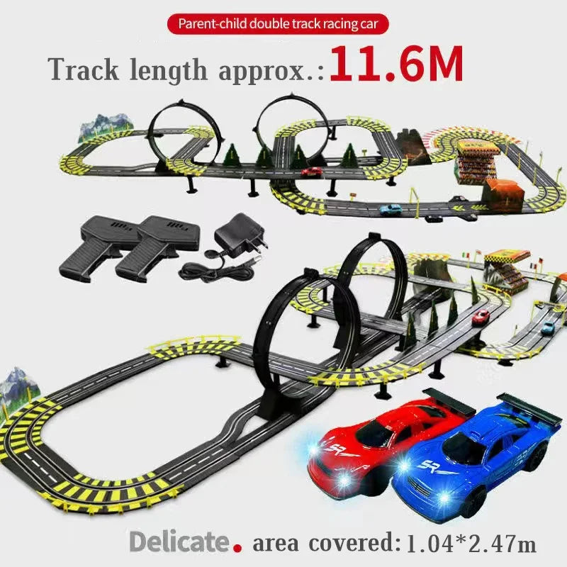 Voiture électrique 1/43, Double piste de course, jouet, Circuit Autorama, Voiture télécommandée, fente ferroviaire électrique, jouet de voiture de course