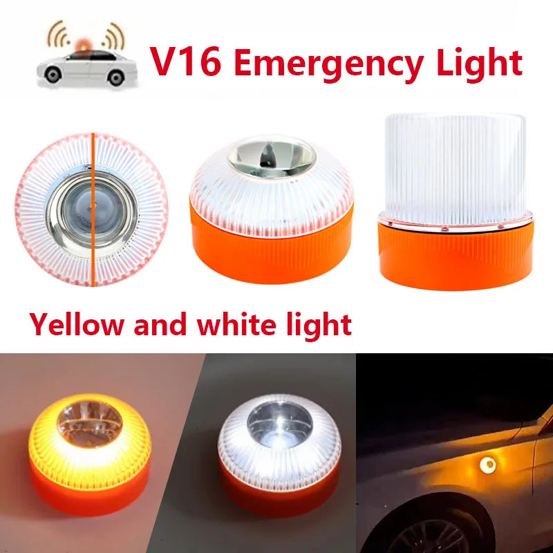 Lumière de secours Led V16 pour voiture, lumière clignotante d'explosion, stroboscope à Induction magnétique, voyant d'avertissement clignotant, accessoire de sécurité