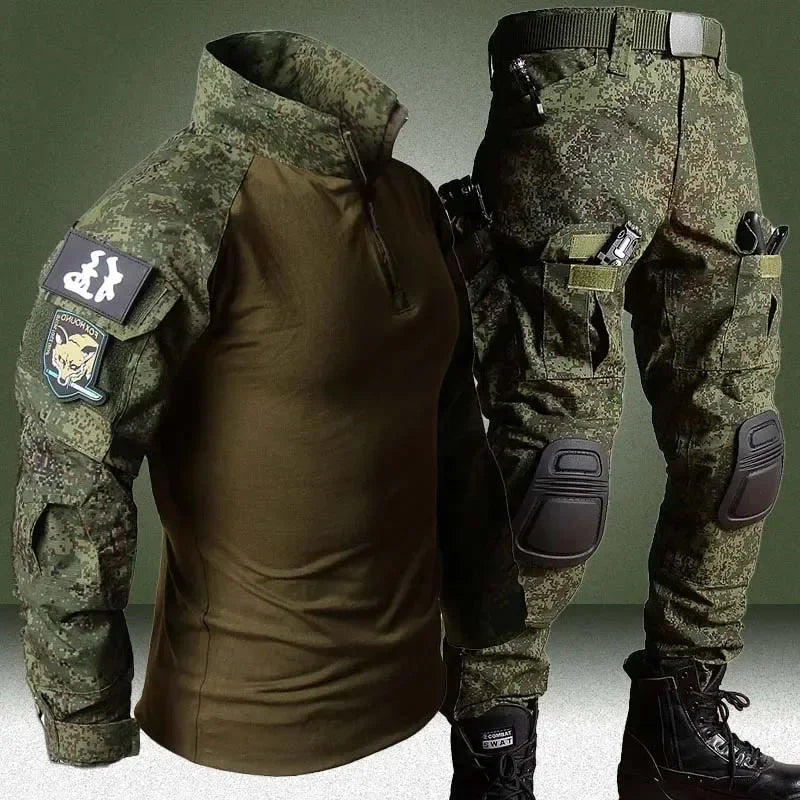 Tenues de sport tactiques d'extérieur, uniformes d'entraînement, ensembles de chasse camouflage, chemises et pantalons de randonnée pour hommes