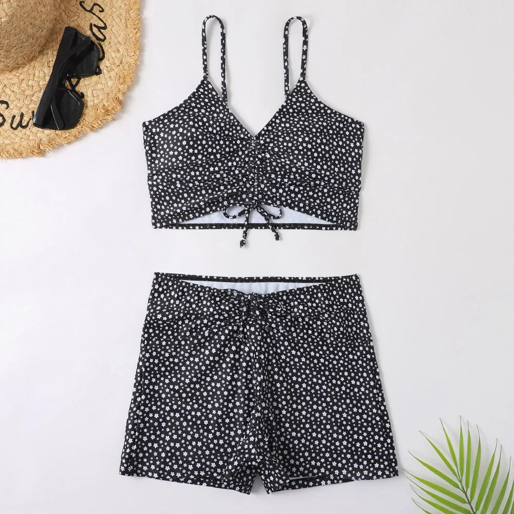 2025 taille haute Bikini maillot de bain femmes Push Up Bikini maillot de bain fleuri imprimé Bikini boxeurs maillots de bain maillot de bain maillot de bain