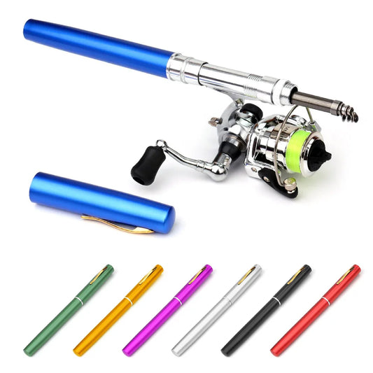 Moulinet de pêche de poche pliable, mini stylo, télescopique, nouveau