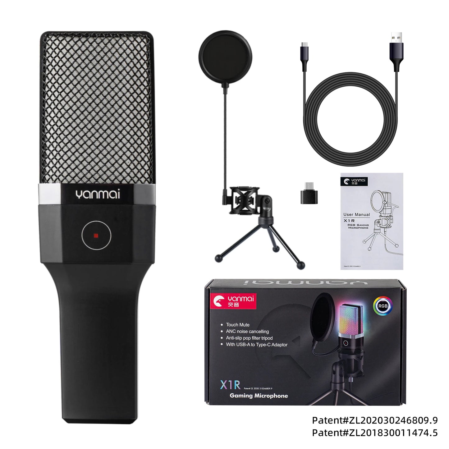 Microphone USB à condensateur pour gaming et podcast – Micro filaire pour PC, streaming et karaoké