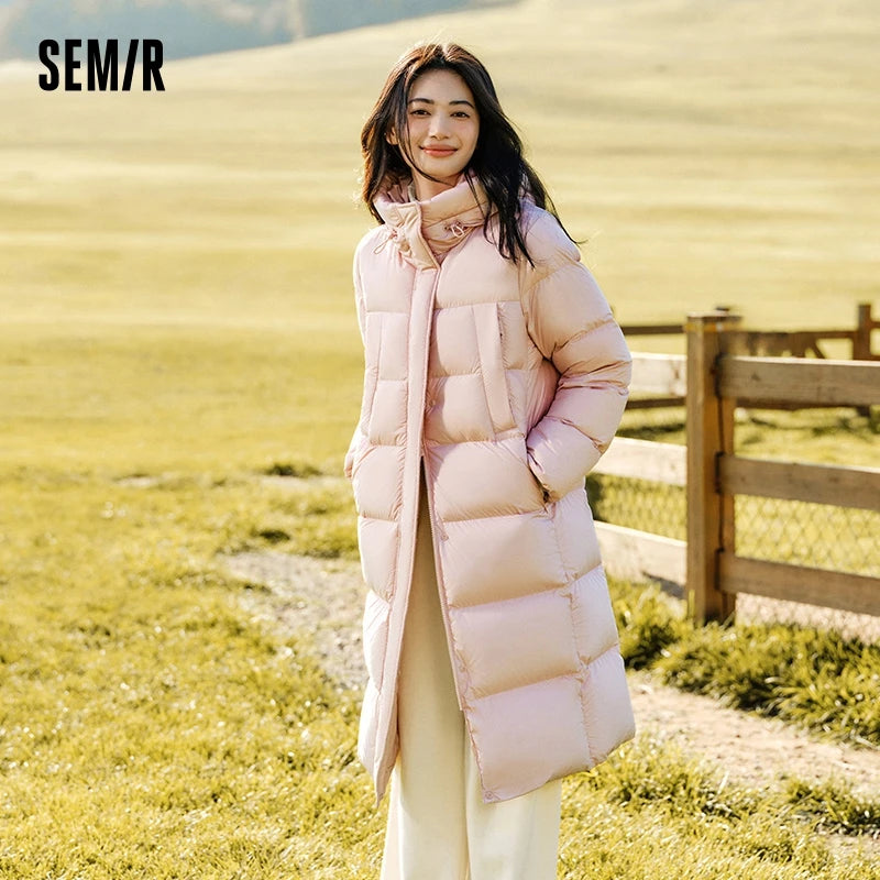 Doudoune longue imperméable pour femme — nouvelle collection hiver 2025, manteau ample à capuche