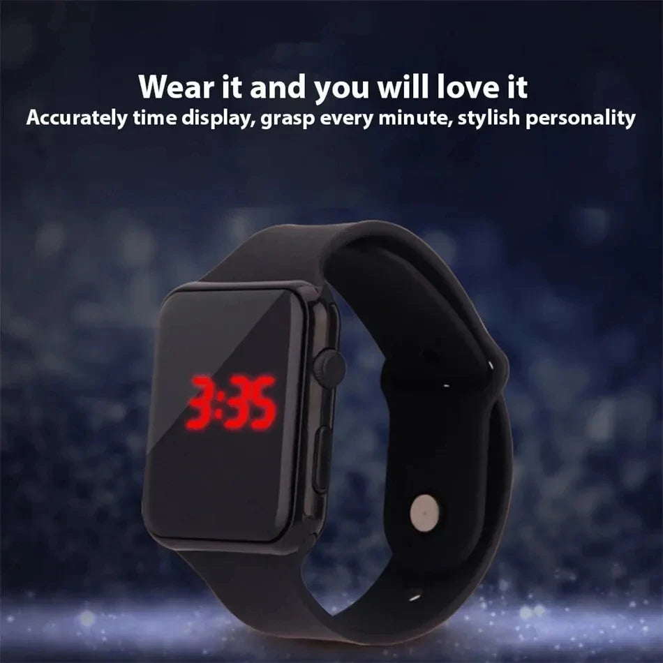 Digital Watch Simple Men Women Fashion Sport Electronic Watch LED Black Silicone Strap Casual Men's Watch Reloj Hombre