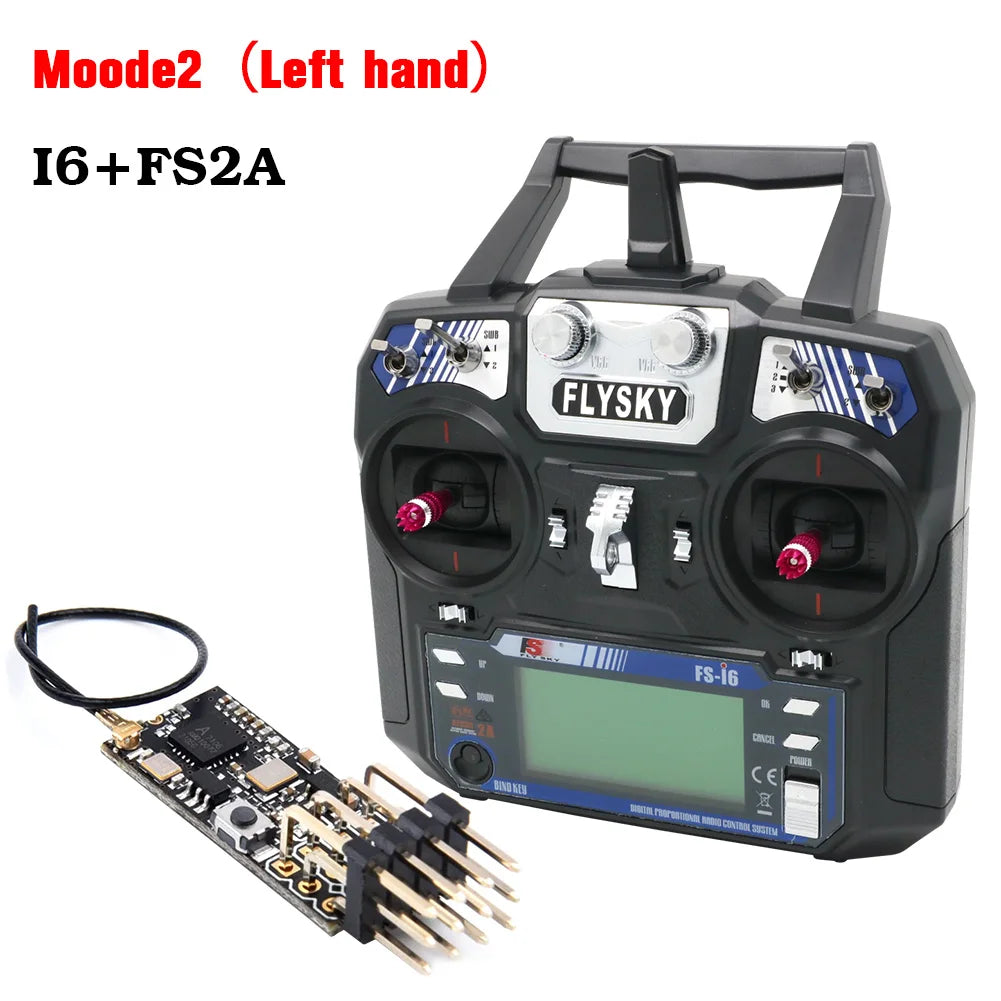 Transmisor FLYSKY FS-i6 I6 2.4G 6CH Control Remoto de Radio con Receptor iA6 iA6B X6B A8S R6B iA10B FS2A para Avión RC Drone