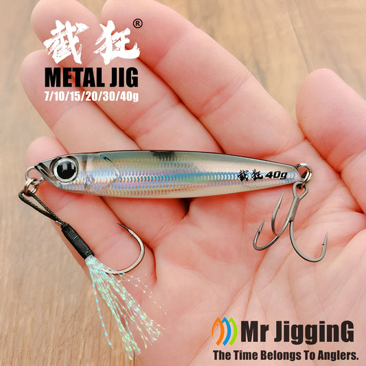 Mr JigginG – leurre métallique à coulage rapide, 10/15/20/30/40g, pour lancer de rivage d'eau salée, bar de mer, appât artificiel