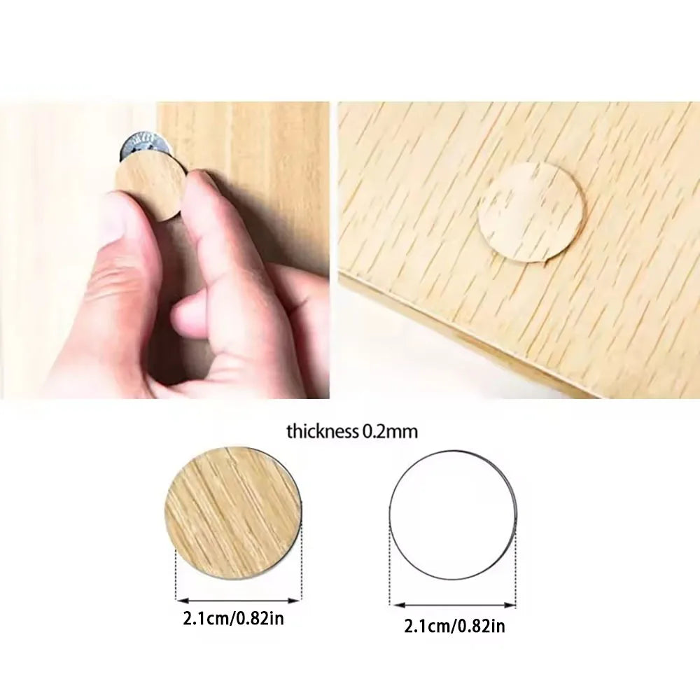 MELArt Self-Adhesive Screw Cap Cover for Wood Furniture, Hole Stickers, Wood Craft, Desk and Cabinet, Sticker Ornament, 54 pieces per set