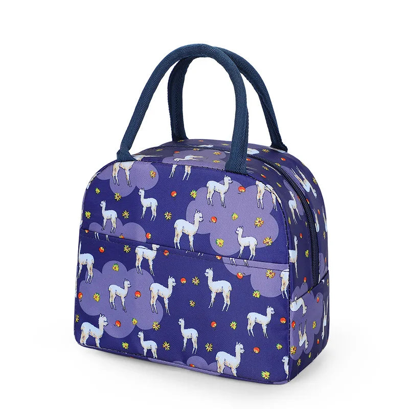 Sac à lunch en toile isotherme portable pour femmes et enfants, motif fonctionnel, glacière, nourriture thermique, sacs de pique-nique