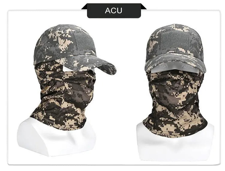 Casquette de baseball tactique camouflage, pour la pêche en plein air, la randonnée, la chasse, les sports, protection solaire, respirante, camouflage, cagoule, demi-masque de ski