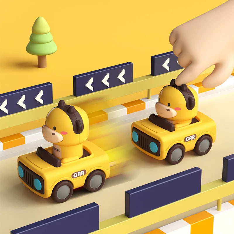 Jouet Voiture Animal Dessin Animé Presse — Véhicule Amusant Enfants