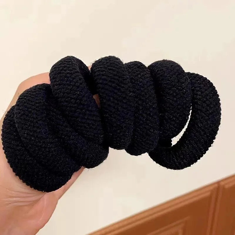 Gomas para el pelo simples y versátiles, mezcla de colores, alta elasticidad, gruesas, respetuosas con el cabello (color aleatorio), cuerda para el pelo, 5/10