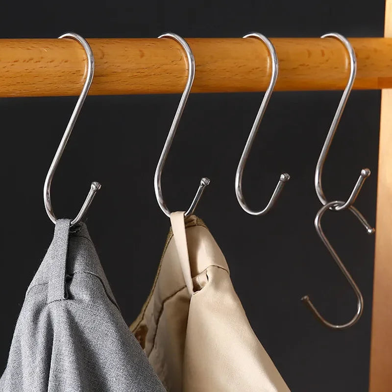 Ganchos en S de acero inoxidable con punta afilada, para utensilios, percha para ropa de carne, ganchos de suspensión de carnicero, tienda, herramientas de cocina para hornear